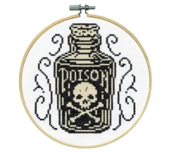 Poison Cross Stitch Kit with 6 inch hoop