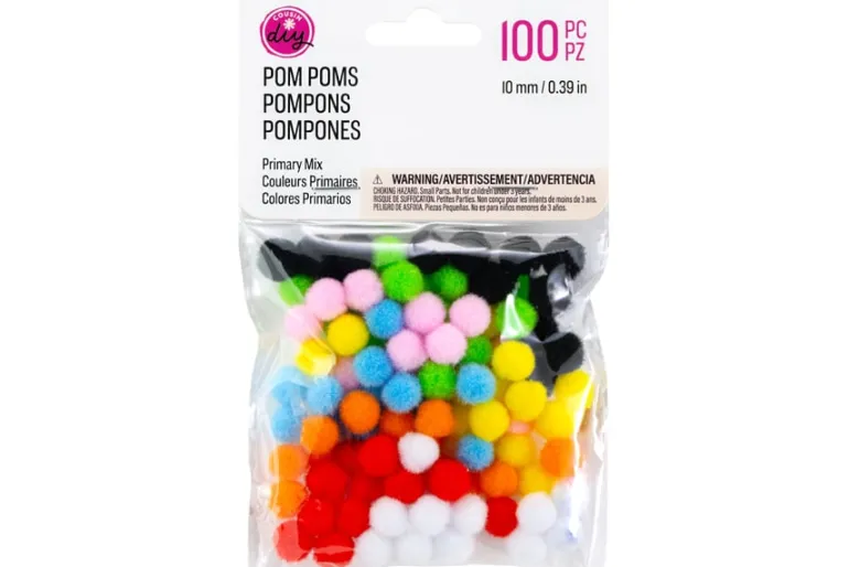 Pom-Poms -10mm – 100pc. – White