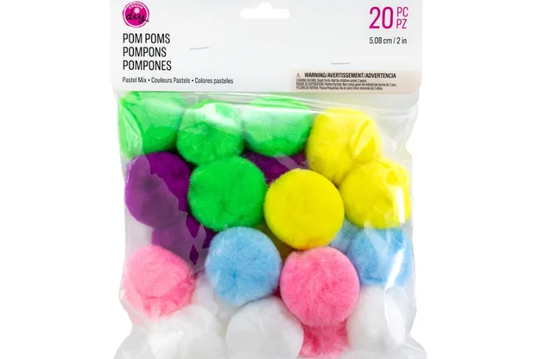 Pom-Poms – 100pc. – Red, White & Blue Variety Pack