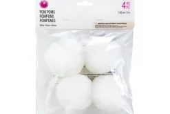 Pom-Poms – 3″ – 4pc. – White