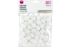 Pom-Poms – 3″ – 4pc. – White
