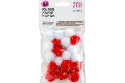 Pom-Poms – 1″ – 80pc. – White