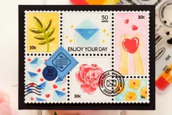 Postage Collage Wildflower Silhouettes Stamp Set