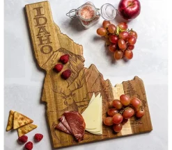Premium Bamboo Charcuterie Tray with Ramekins and Hidden Knife Drawer