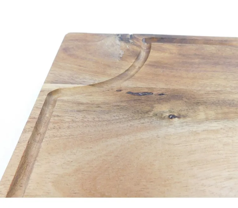 Premium Bamboo Charcuterie Tray with Ramekins and Hidden Knife Drawer