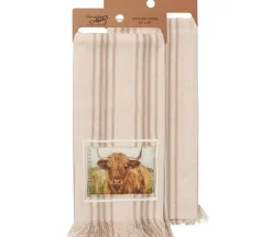 Primitives by Kathy Kitchen Towel – Highland Cow