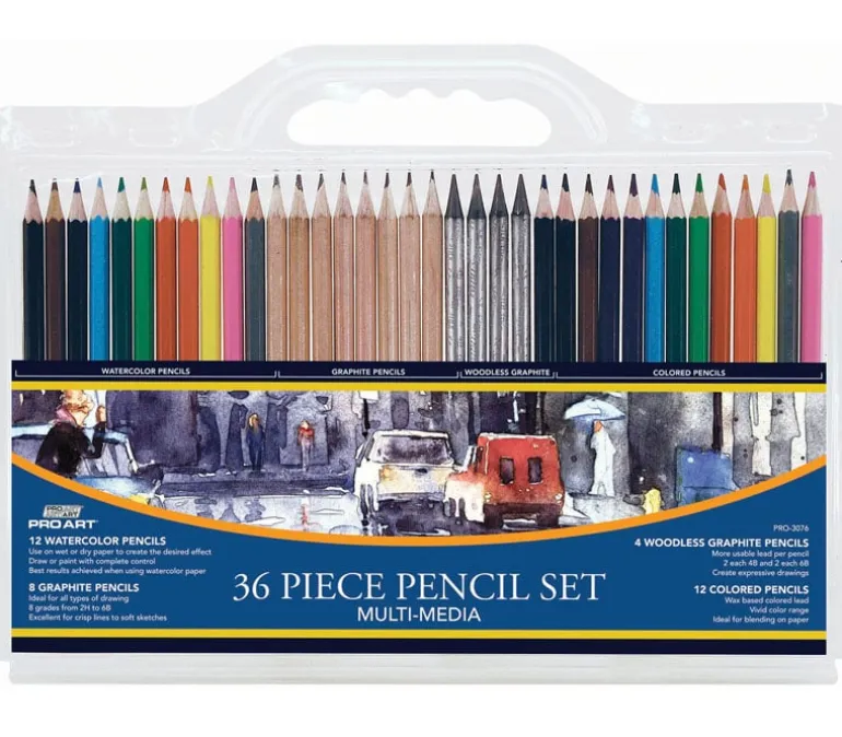 Pro Art Multi Media Drawing Pencil Set – 36 Piece