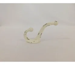 2-Prong Iron Hook – White Finish