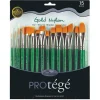 Protege Brush Set – Gold Nylon – Short Handle – 15 Piece