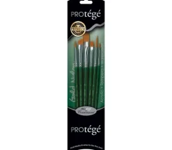 Protege Brush Set – Gold Nylon – Short Handle – 6 Piece