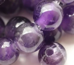 Quartz – Amethyst – Natural – Smooth Round With 2.5 mm. Large Hole.