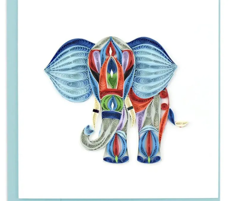 QuillingCard Quilled Greeting Card – Elephant