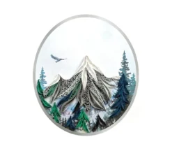 QuillingCard Quilled Greeting Card – Mountain Landscape