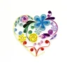 QuillingCard Quilled Greeting Card – Floral Rainbow Heart