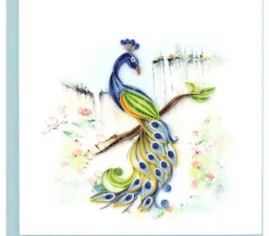 QuillingCard Quilled Greeting Card – Posing Peacock
