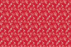 Radiant Ruby Main Floral Red on Cloud White
