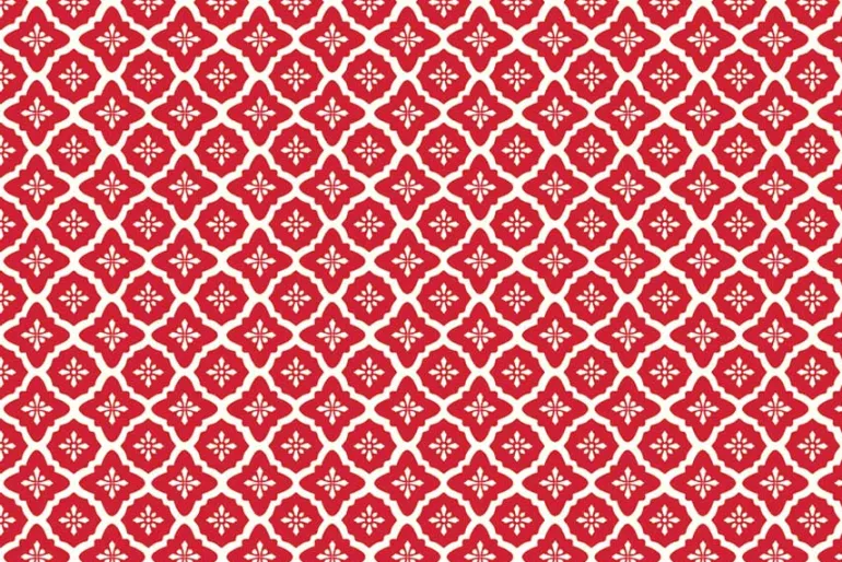 Radiant Ruby Main Floral Red on Cloud White