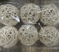 Rattan Ball Fillers – Small Decorative Spheres, 12-Piece Set