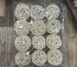 Rattan Ball Fillers – Small Decorative Spheres, 12-Piece Set