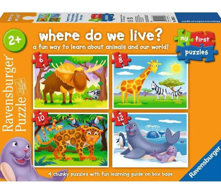 Ravensburger Where do We Live Puzzle – 4 Puzzles