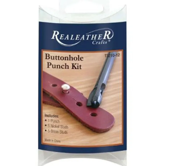 Realeather Button Hole Punch Set