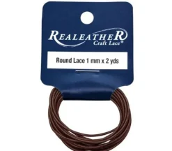 Realeather Crafts Round Leather Lace – Brown – 1mm
