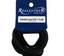 Realeather Deerskin Lace – 3/16-inch x 2-yard – Black