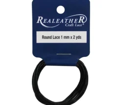 Realeather Round Lace – 1mm x 2-yard – Black