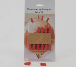Red Arrow Push Pins With Small Cork Pad – 12 Piece