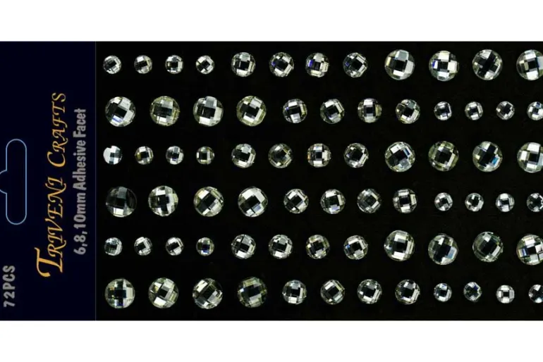 Rhinestone Facet Stickers – 6-10mm – Red