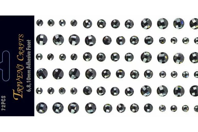 Rhinestone Facet Stickers – 6-10mm – Red