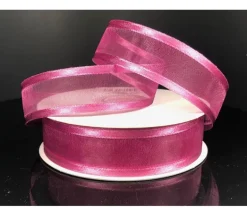 Ribbon – Dark Mauve Satin Edge Sheer 7/8-inch