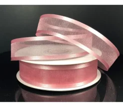 Ribbon – Mauve Satin Edge Sheer 7/8-inch