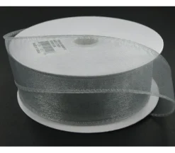 Ribbon – Silver Wired Edge Sheer 1.5-inch