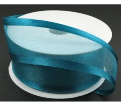 Ribbon – Teal Satin Edge Sheer 1.5-inch