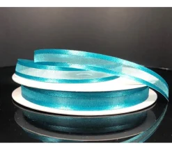 Ribbon – Teal Satin Edge Sheer 3/8-inch