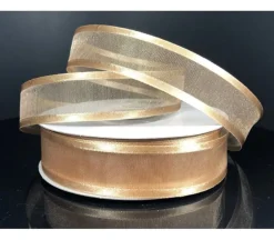 Ribbon – Toffee Satin Edge Sheer 7/8-inch