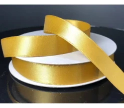 Ribbon Unwired Double Face Satin – 25-yards x 5/8-inch – Gold