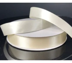 Ribbon Unwired Double Face Satin – 25-yards x 5/8-inch – Ivory