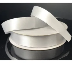 Ribbon Unwired Double Face Satin – 25-yards x 5/8-inch – White