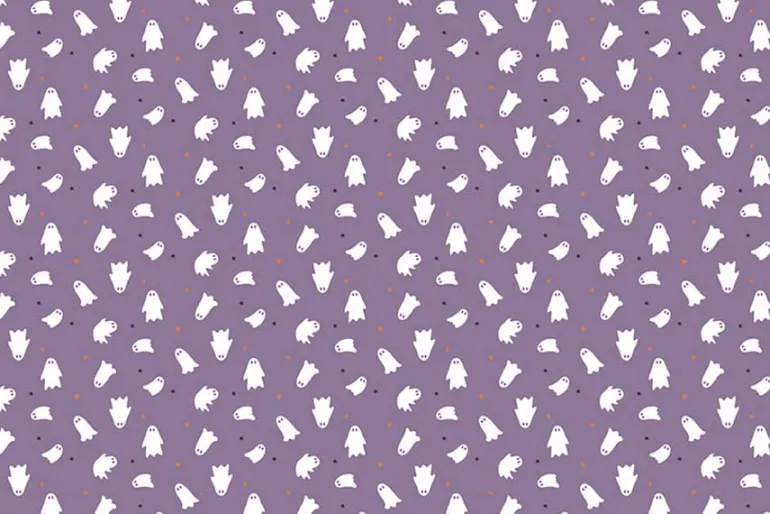 Riley Blake Halloween Orange and Black Pindot on White
