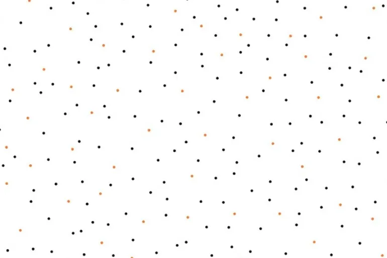 Riley Blake Halloween Orange and Black Pindot on White
