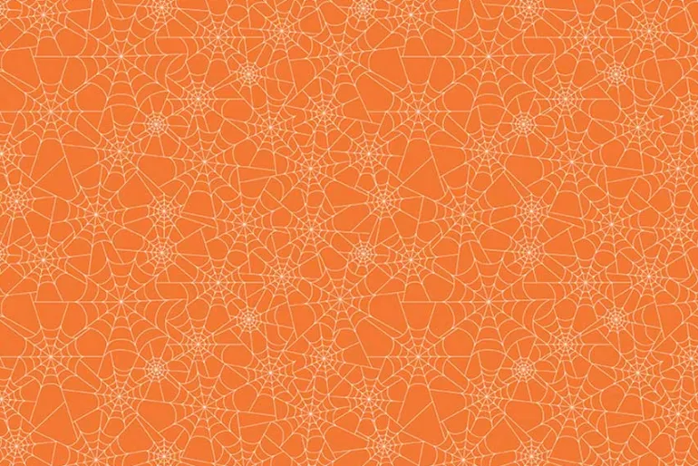 Riley Blake Halloween Orange and Black Pindot on White