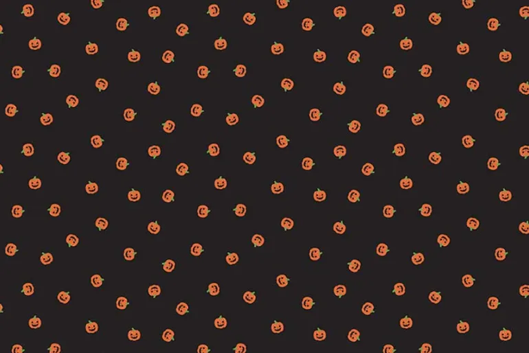 Riley Blake Halloween Orange and Black Pindot on White