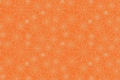 Riley Blake Halloween Spider Webs on Orange
