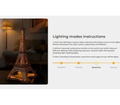 Robotime Rolife Night of the Eiffel Tower Wooden Puzzle