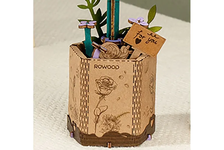 Robotime Rowood Wooden Bloom Craft – Orange Tulip