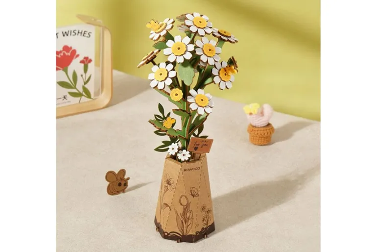 Robotime Rowood Wooden Bloom Craft – Orange Tulip