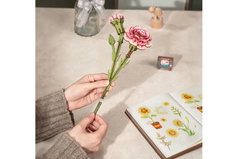 Robotime Rowood Wooden Bloom Craft – Orange Tulip