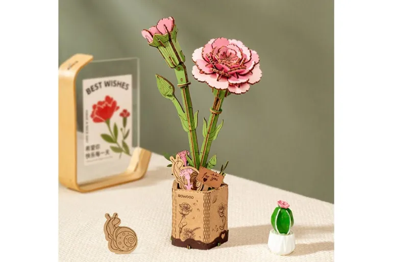 Robotime Rowood Wooden Bloom Craft – Pink Lily
